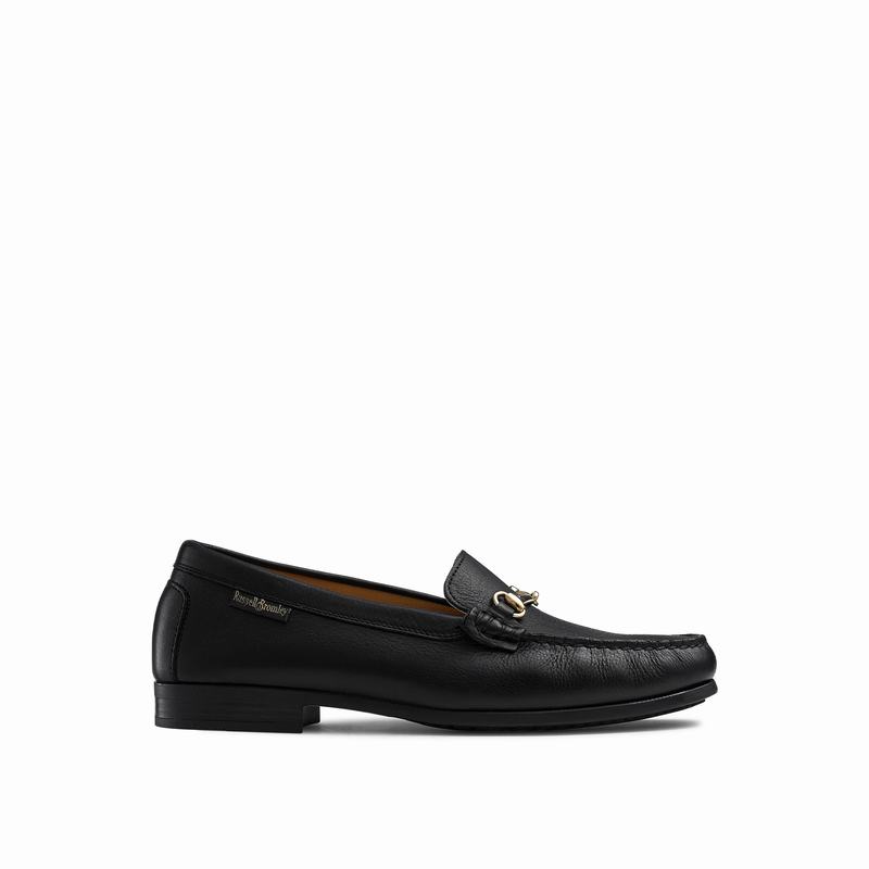 Russell & Bromley Poshmoc Snaffle Trim Loafers Women's Black [EWI2878KA]